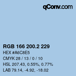 カラーコード: RGB 166 200.2 229 | qconv.com
