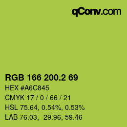カラーコード: RGB 166 200.2 69 | qconv.com