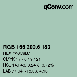 カラーコード: RGB 166 200.6 183 | qconv.com