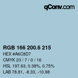 カラーコード: RGB 166 200.6 215 | qconv.com