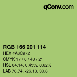 Color code: RGB 166 201 114 | qconv.com