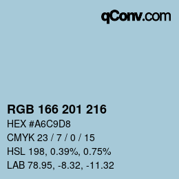 Color code: RGB 166 201 216 | qconv.com
