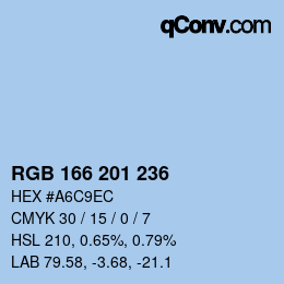 Color code: RGB 166 201 236 | qconv.com