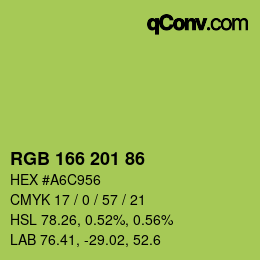 Color code: RGB 166 201 86 | qconv.com