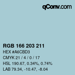 Farbcode: RGB 166 203 211 | qconv.com