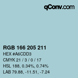 Farbcode: RGB 166 205 211 | qconv.com