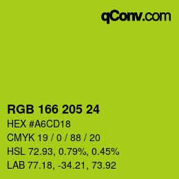 Color code: RGB 166 205 24 | qconv.com