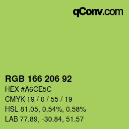 カラーコード: RGB 166 206 92 | qconv.com