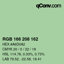 Color code: RGB 166 208 162 | qconv.com