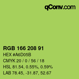 Farbcode: RGB 166 208 91 | qconv.com