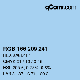 Color code: RGB 166 209 241 | qconv.com