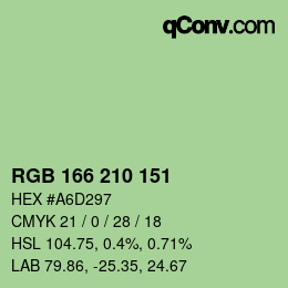 Color code: RGB 166 210 151 | qconv.com