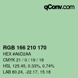 Color code: RGB 166 210 170 | qconv.com