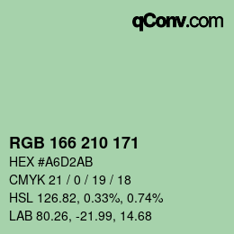 カラーコード: RGB 166 210 171 | qconv.com