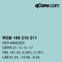 Color code: RGB 166 210 211 | qconv.com