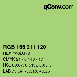 カラーコード: RGB 166 211 120 | qconv.com