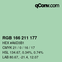 Farbcode: RGB 166 211 177 | qconv.com