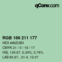 Farbcode: RGB 166 211 177 | qconv.com