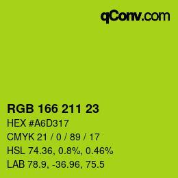 Color code: RGB 166 211 23 | qconv.com