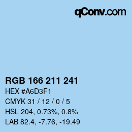 Color code: RGB 166 211 241 | qconv.com