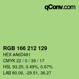 Color code: RGB 166 212 129 | qconv.com