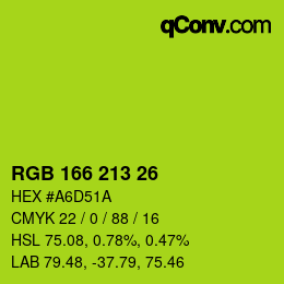 Color code: RGB 166 213 26 | qconv.com