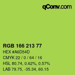 颜色代码: RGB 166 213 77 | qconv.com