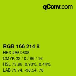 カラーコード: RGB 166 214 8 | qconv.com