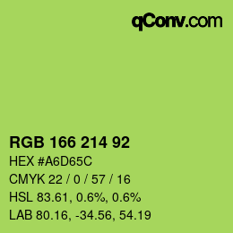 カラーコード: RGB 166 214 92 | qconv.com