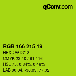 Color code: RGB 166 215 19 | qconv.com