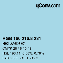 Color code: RGB 166 216.8 231 | qconv.com