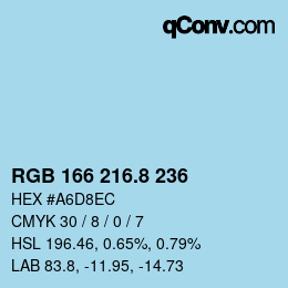 Color code: RGB 166 216.8 236 | qconv.com