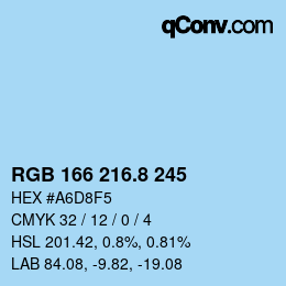 Color code: RGB 166 216.8 245 | qconv.com