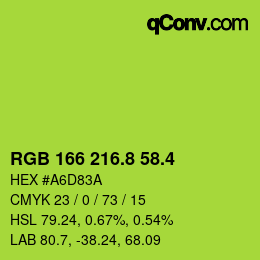 カラーコード: RGB 166 216.8 58.4 | qconv.com