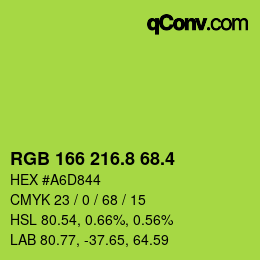 カラーコード: RGB 166 216.8 68.4 | qconv.com