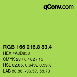 カラーコード: RGB 166 216.8 83.4 | qconv.com