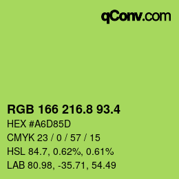カラーコード: RGB 166 216.8 93.4 | qconv.com