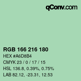 Color code: RGB 166 216 180 | qconv.com