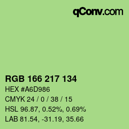 Color code: RGB 166 217 134 | qconv.com