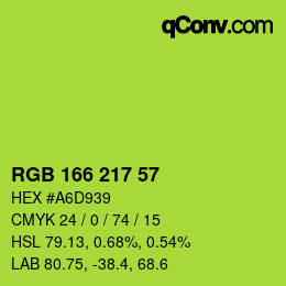 カラーコード: RGB 166 217 57 | qconv.com