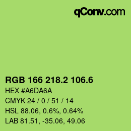 カラーコード: RGB 166 218.2 106.6 | qconv.com