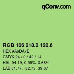 カラーコード: RGB 166 218.2 126.6 | qconv.com