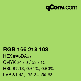 Color code: RGB 166 218 103 | qconv.com