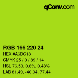 Color code: RGB 166 220 24 | qconv.com