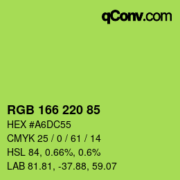 Color code: RGB 166 220 85 | qconv.com