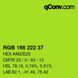 Color code: RGB 166 222 37 | qconv.com