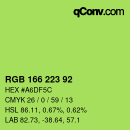 カラーコード: RGB 166 223 92 | qconv.com