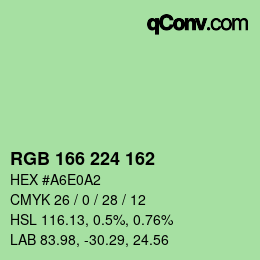 Color code: RGB 166 224 162 | qconv.com