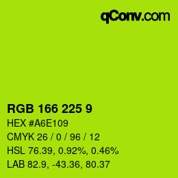 カラーコード: RGB 166 225 9 | qconv.com