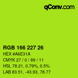 Color code: RGB 166 227 26 | qconv.com